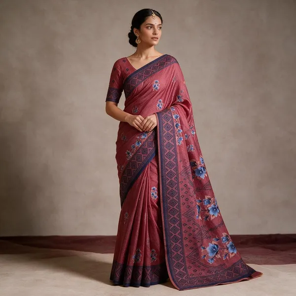 Magenta_Cotton_Silk_Saree_For_Women