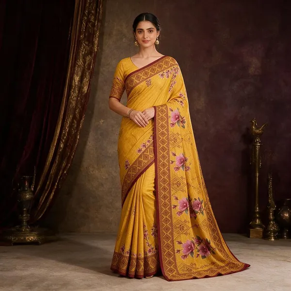 Yellow_Cotton_Silk_Saree_For_Women