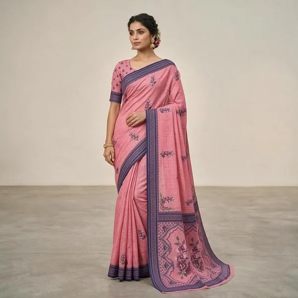Pink_Cotton_Silk_Saree_For_Women