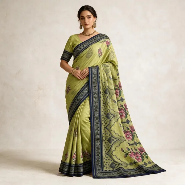Green_Cotton_Silk_Saree_For_Women