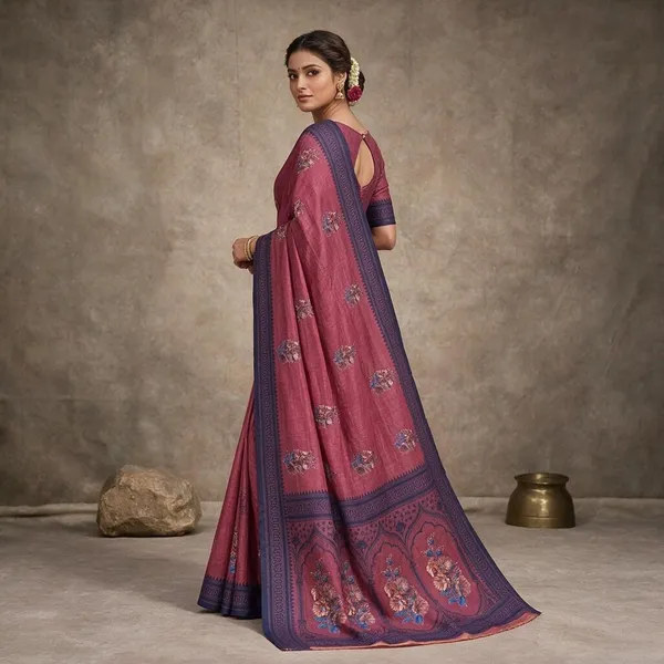 Magenta_Cotton_Silk_Saree_For_Women