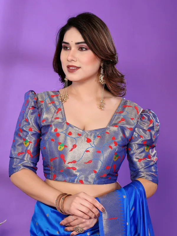 Blue_Silk_Cotton_Saree_For_Women