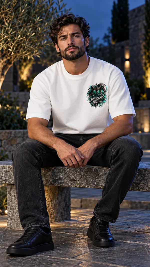 White_Graphic_Regular_Fit_T-Shirt_For_Men