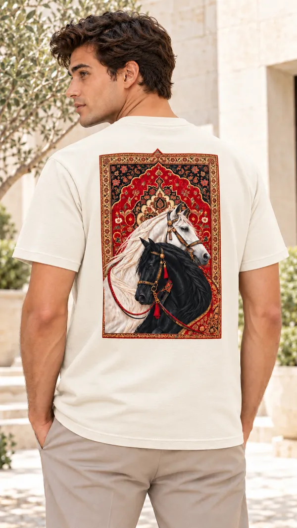 Cream_French_Terry_Relaxed_Fit_T-Shirt_For_Men