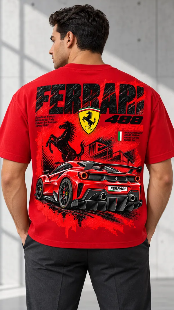 Red_French_Terry_Relaxed_Fit_T-Shirt_For_Men