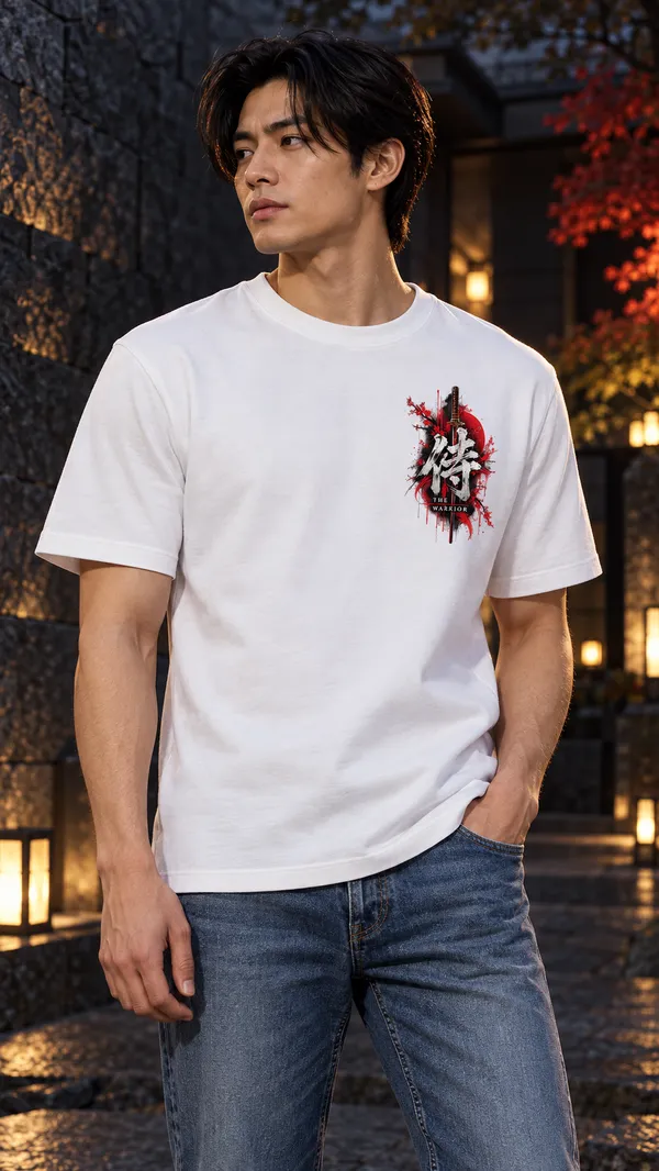 White_French_Terry_Relaxed_Fit_T-Shirt_For_Men