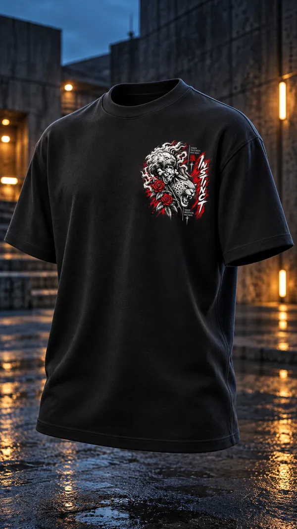 Black_Graphic_Crew_Neck_T-Shirt_For_Men