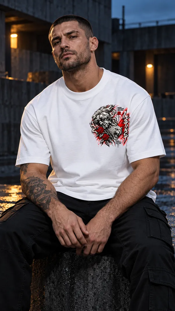 White_Graphic_Print_T-Shirt_For_Men