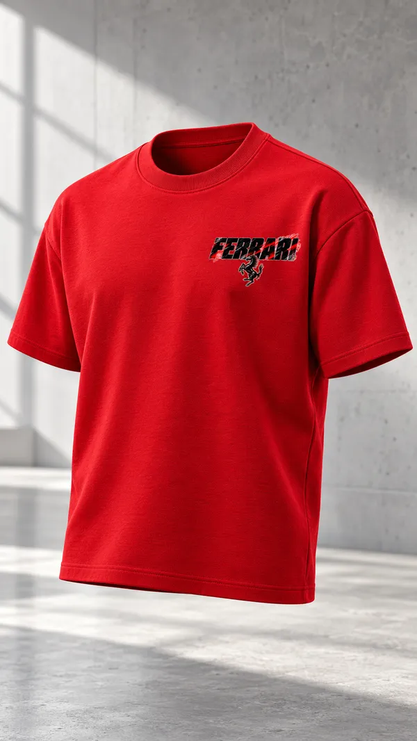 Red_French_Terry_Relaxed_Fit_T-Shirt_For_Men