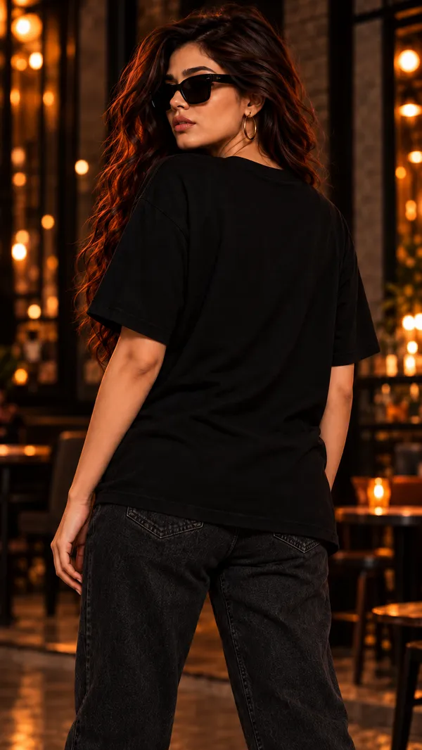 Black_French_Terry_Relaxed_Fit_T-Shirt_For_Women