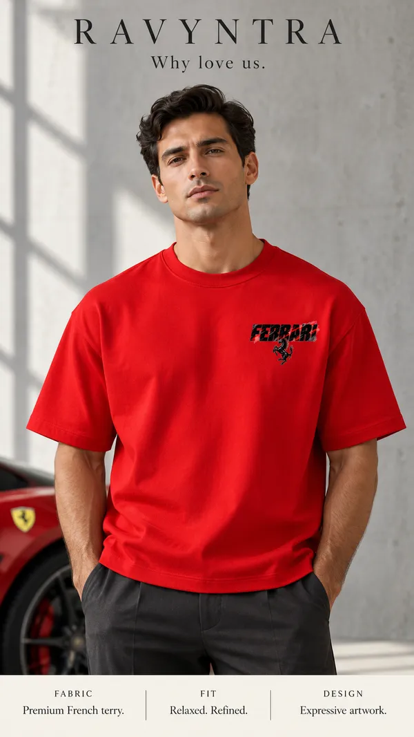 Red_French_Terry_Relaxed_Fit_T-Shirt_For_Men