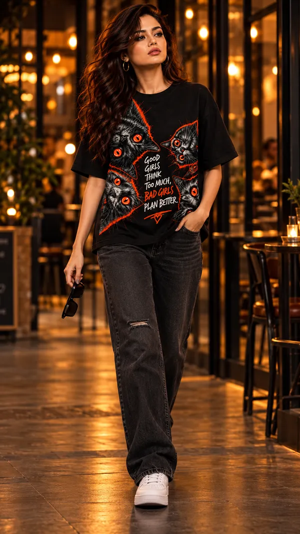 Black_French_Terry_Relaxed_Fit_T-Shirt_For_Women