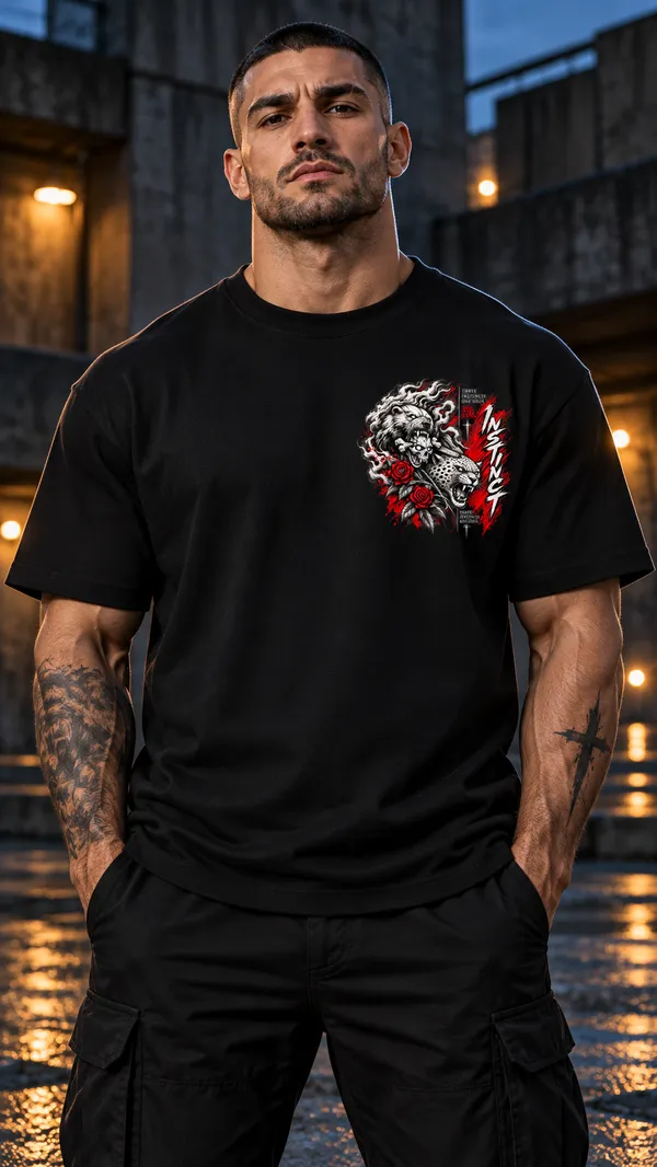 Black_Graphic_Crew_Neck_T-Shirt_For_Men