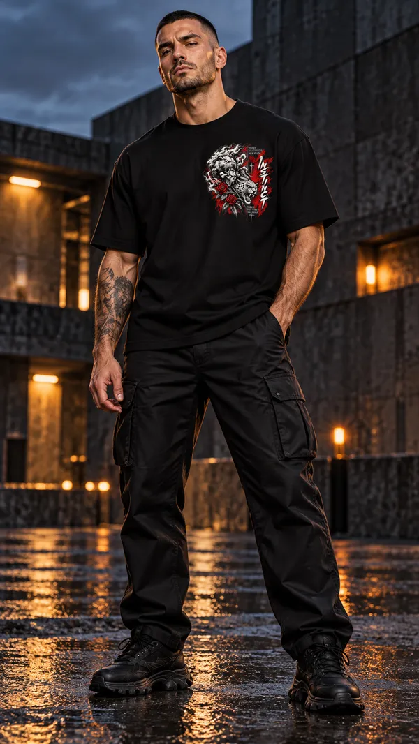 Black_Graphic_Crew_Neck_T-Shirt_For_Men