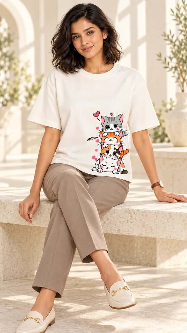 White_Printed_Regular_Fit_T-Shirt_For_Women