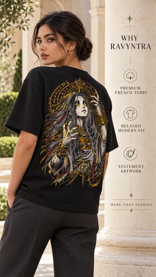Black_French_Terry_Relaxed_Fit_T-Shirt_For_Women