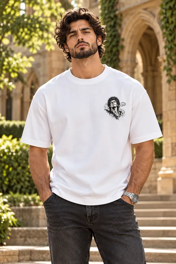 White_Graphic_Relaxed_Fit_T-Shirt_For_Men