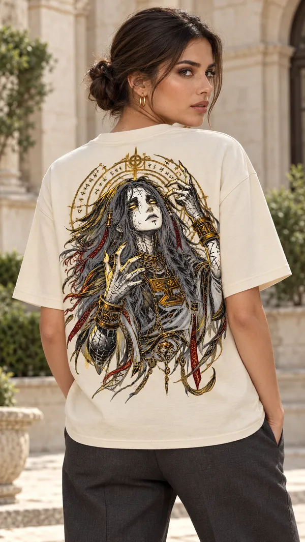 Cream_French_Terry_Relaxed_Fit_T-Shirt_For_Women