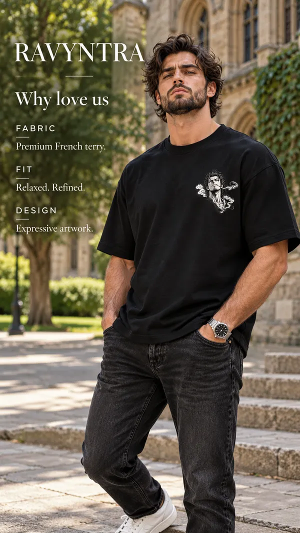 Black_French_Terry_Relaxed_Fit_T-Shirt_For_Men