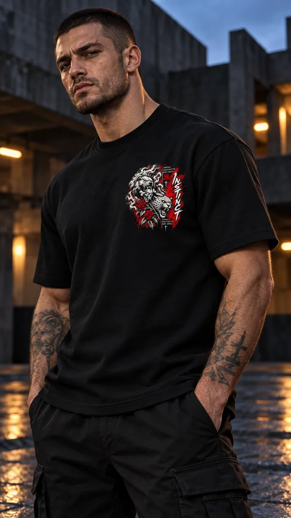 Black_Graphic_Crew_Neck_T-Shirt_For_Men