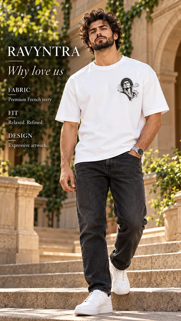 White_Graphic_Relaxed_Fit_T-Shirt_For_Men