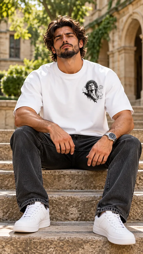 White_Graphic_Relaxed_Fit_T-Shirt_For_Men