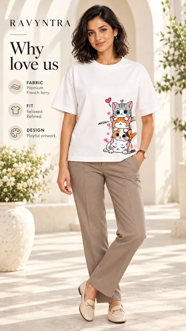 White_Cotton_Relaxed_Fit_T-Shirt_For_Women