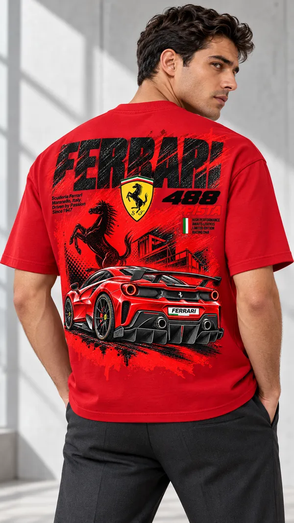 Red_French_Terry_Relaxed_Fit_T-Shirt_For_Men