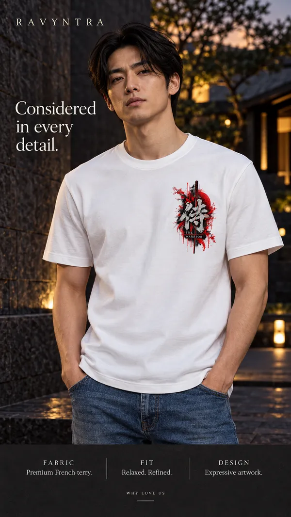 White_French_Terry_Relaxed_Fit_T-Shirt_For_Men