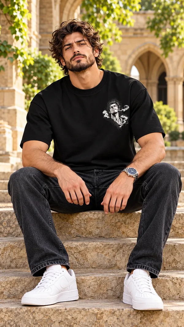 Black_French_Terry_Relaxed_Fit_T-Shirt_For_Men