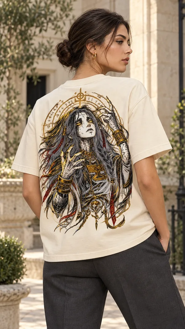 Cream_French_Terry_Relaxed_Fit_T-Shirt_For_Women