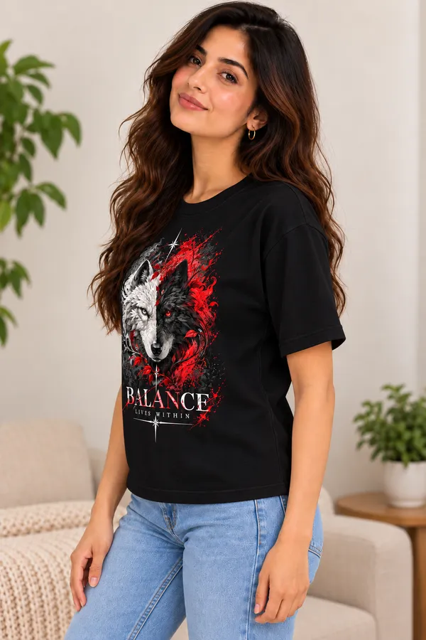 Black_Graphic_Print_T-Shirt_For_Women