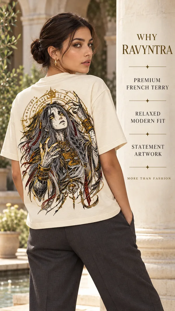 Cream_French_Terry_Relaxed_Fit_T-Shirt_For_Women