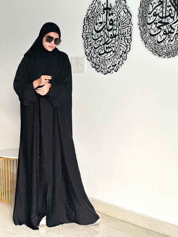 Black_Tik_Tok_Fabric_Rhinestone_Embellished_Abaya_For_Women