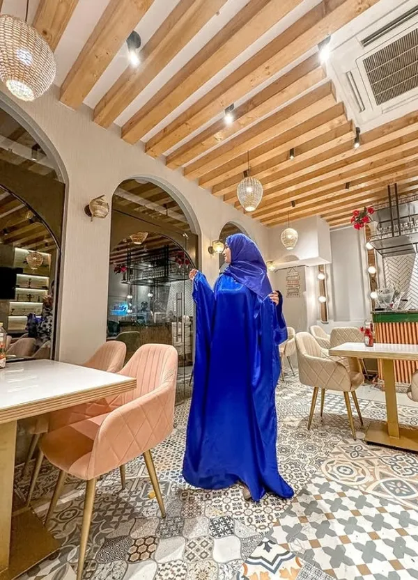Royal_Blue_Satin_Butterfly_Abaya_With_Inner_Belt_For_Women