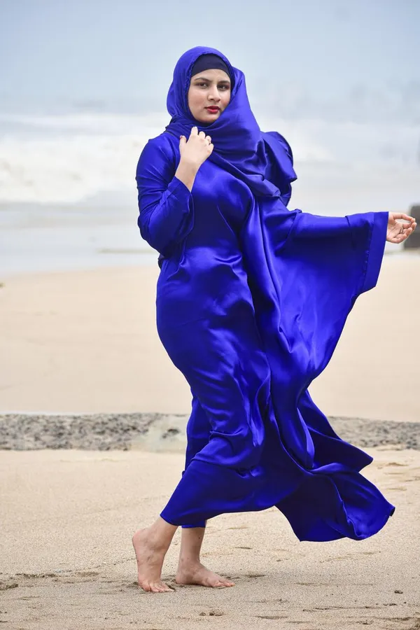 Royal_Blue_Satin_Butterfly_Abaya_With_Inner_Belt_For_Women