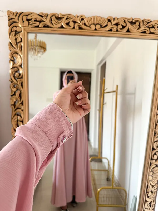 Baby_Pink_3D_Floral_Modest_Dress_For_Women