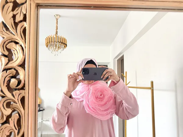 Baby_Pink_3D_Floral_Modest_Dress_For_Women