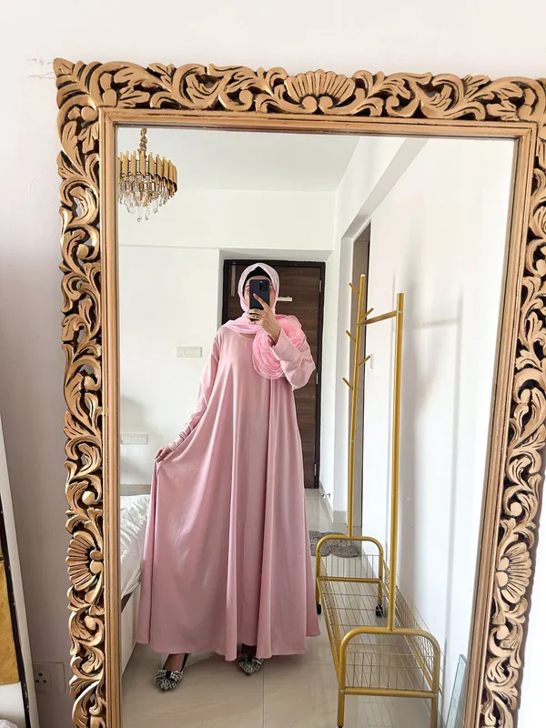 Baby_Pink_3D_Floral_Modest_Dress_For_Women