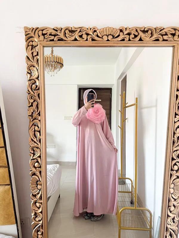 Baby_Pink_3D_Floral_Modest_Dress_For_Women