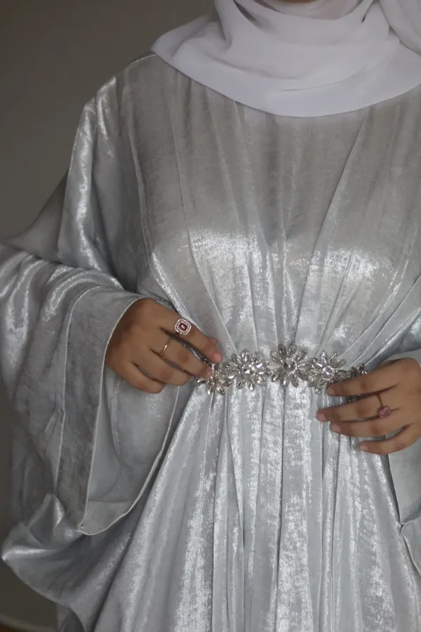 Silver_Shimmer_Abaya_With_Hijab_For_Women