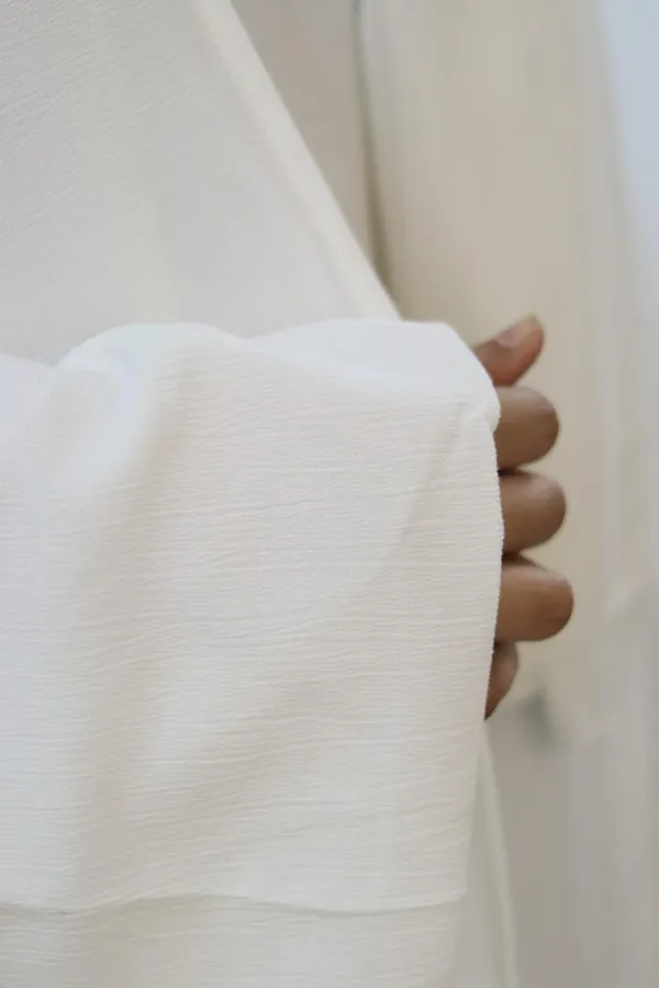 White_Umrah_Abaya_With_Inner_Slit_Shrug_Hijab_For_Women
