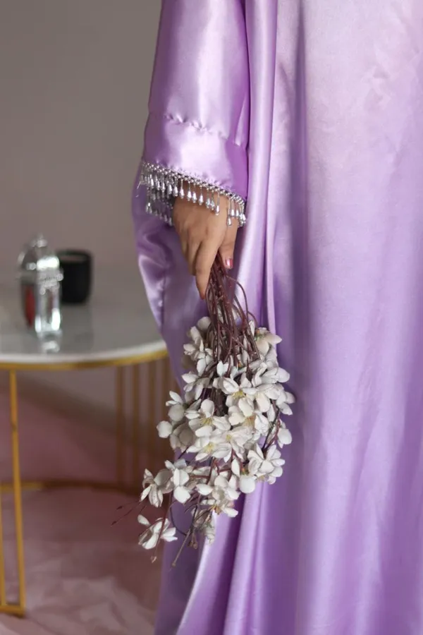 Lilac_Satin_Butterfly_Abaya_With_Attached_Belt_For_Women