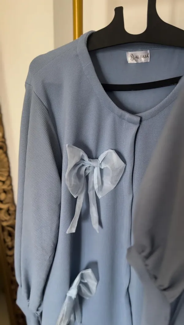 Baby_Blue_Popcorn_Fabric_3D_Bow_Abaya_For_Girls