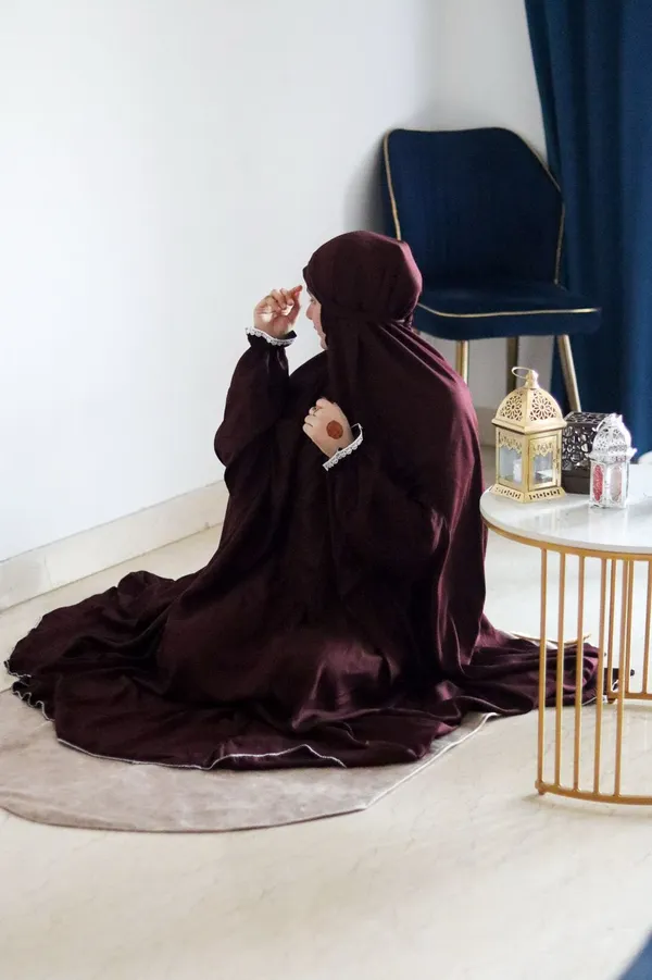 Brown_Rayon_Cotton_One_Piece_Jilbab_With_Niqab_For_Women