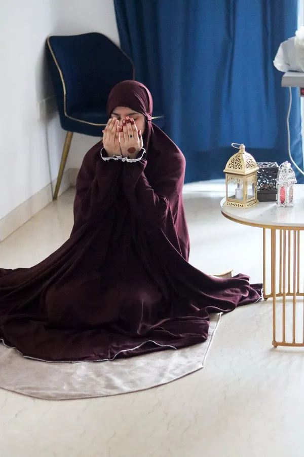 Brown_Rayon_Cotton_One_Piece_Jilbab_With_Niqab_For_Women