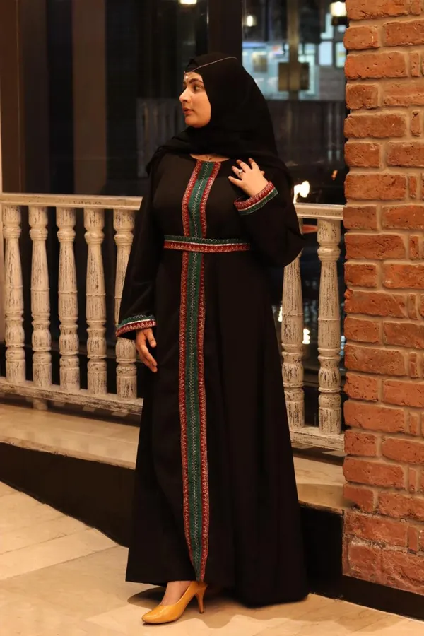Black_Full-Length_Abaya_With_Hijab_Belt_For_Women