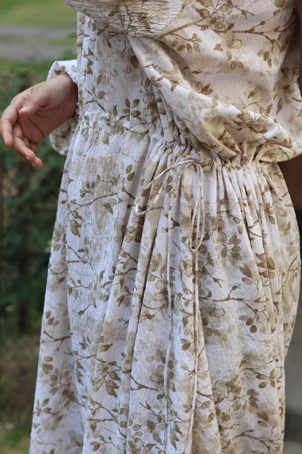Off_White_Belted_Frilled_Dress_For_Women