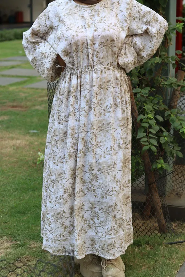 Off_White_Belted_Frilled_Dress_For_Women