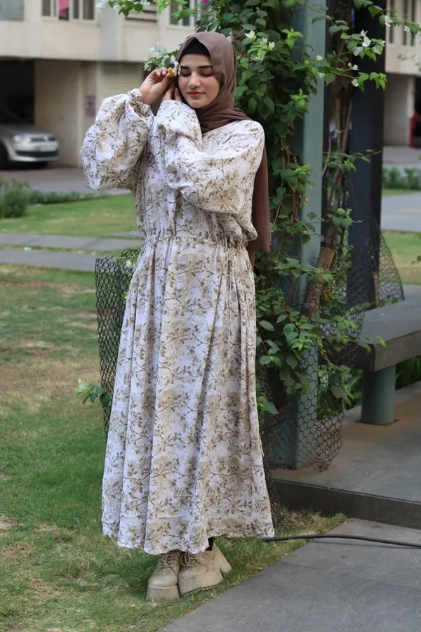 Off_White_Belted_Frilled_Dress_For_Women